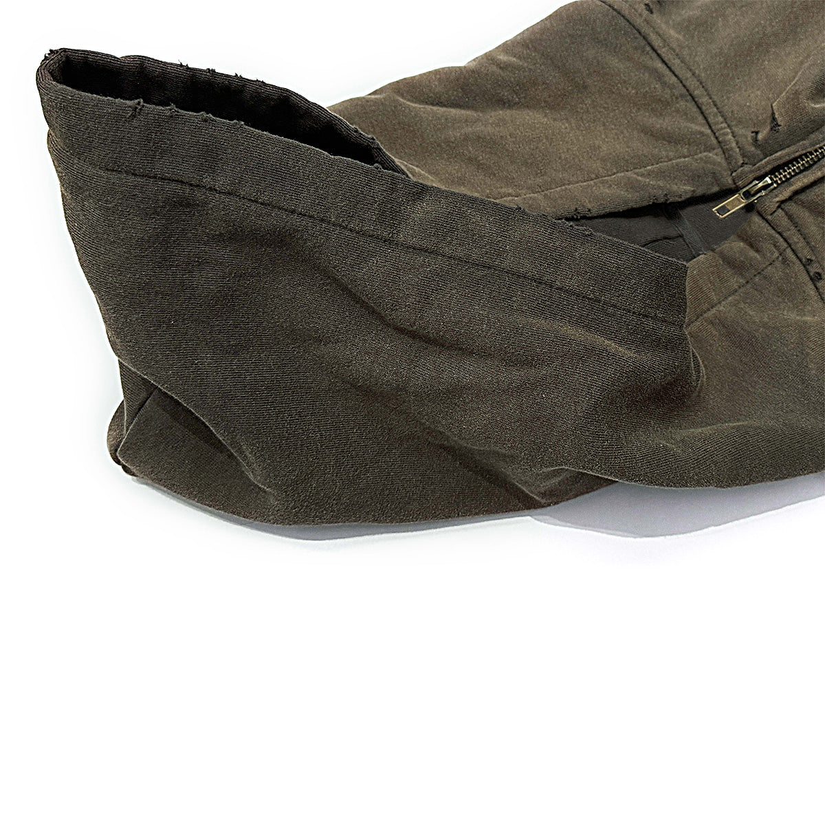 Lion Washed Distressed Zip-Up Hoodie