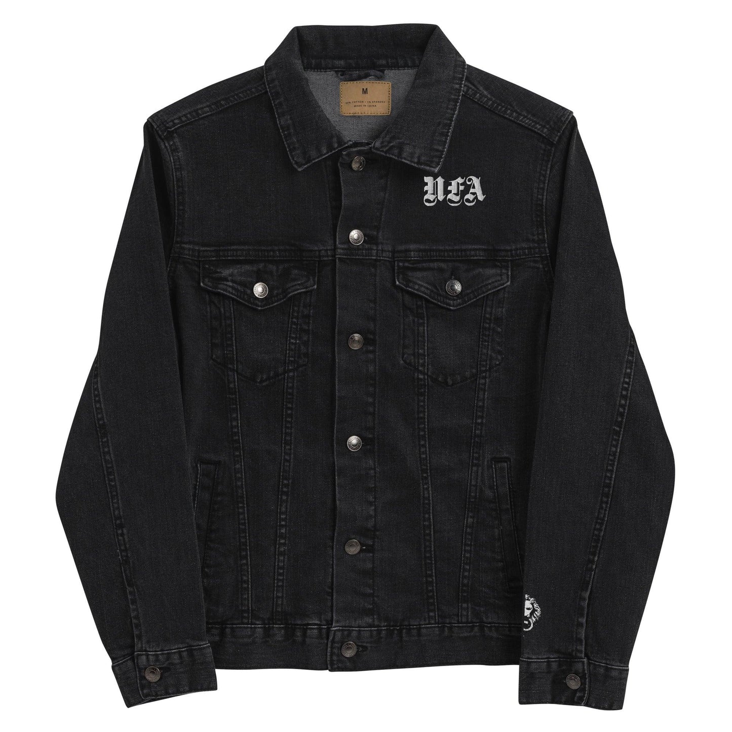 Black Lips Embroidered Denim Jacket - NO FIXED ABODE Punkrock Mens Luxury Streetwear UK