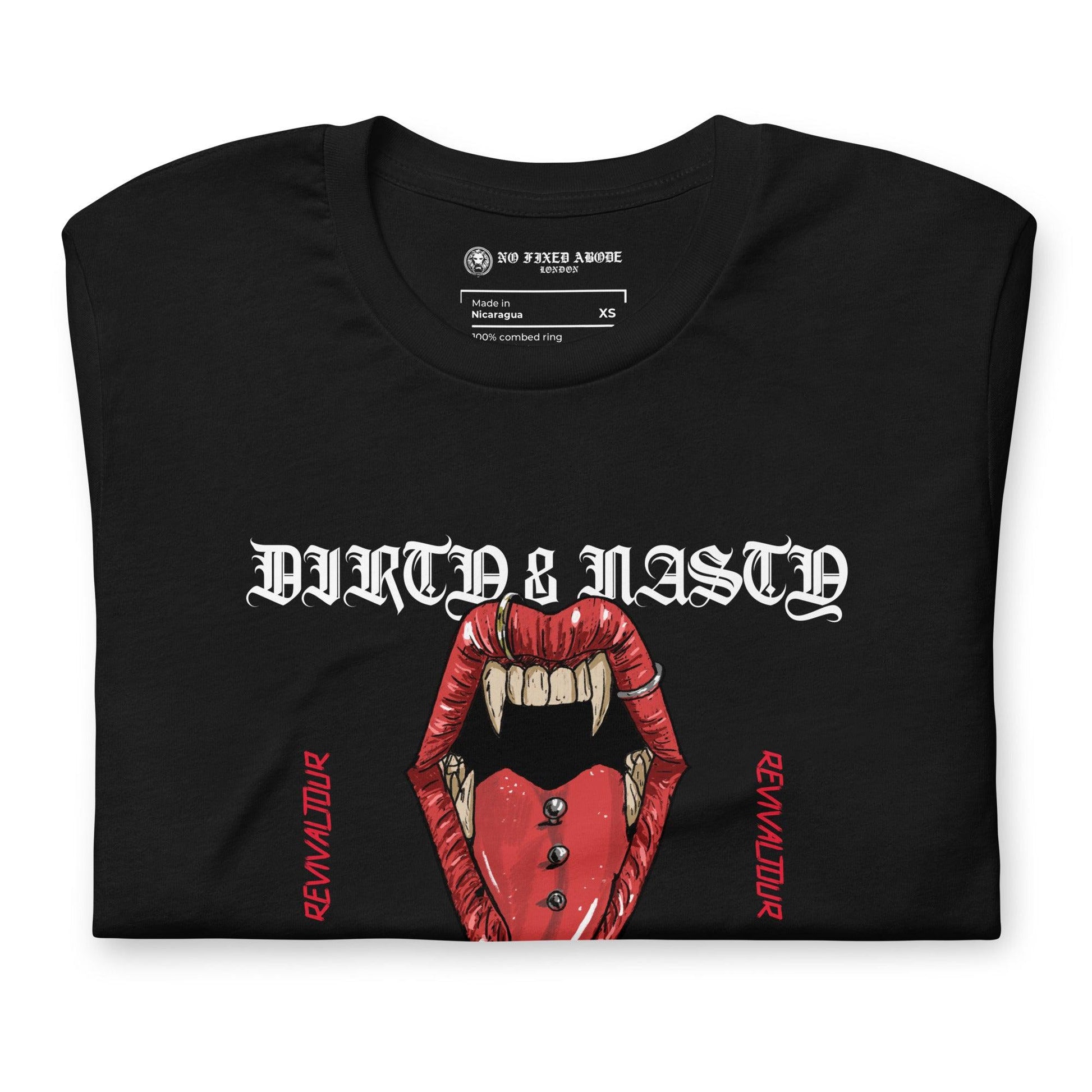 Dirty & Nasty NFA Tour T-shirt - NO FIXED ABODE Punkrock Mens Luxury Streetwear UK