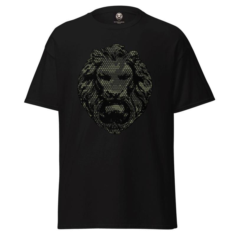 Green Camo Lion Heavy Oversized TShirt - NO FIXED ABODE Punkrock Mens Luxury Streetwear UK