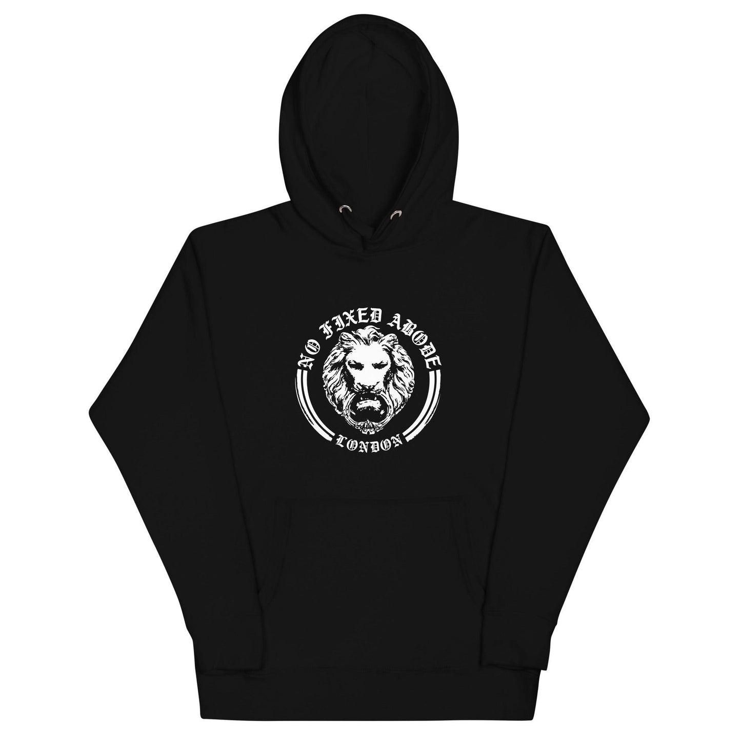 No Fixed Abode Lion Hoodie Front - NO FIXED ABODE Punkrock Mens Luxury Streetwear UK