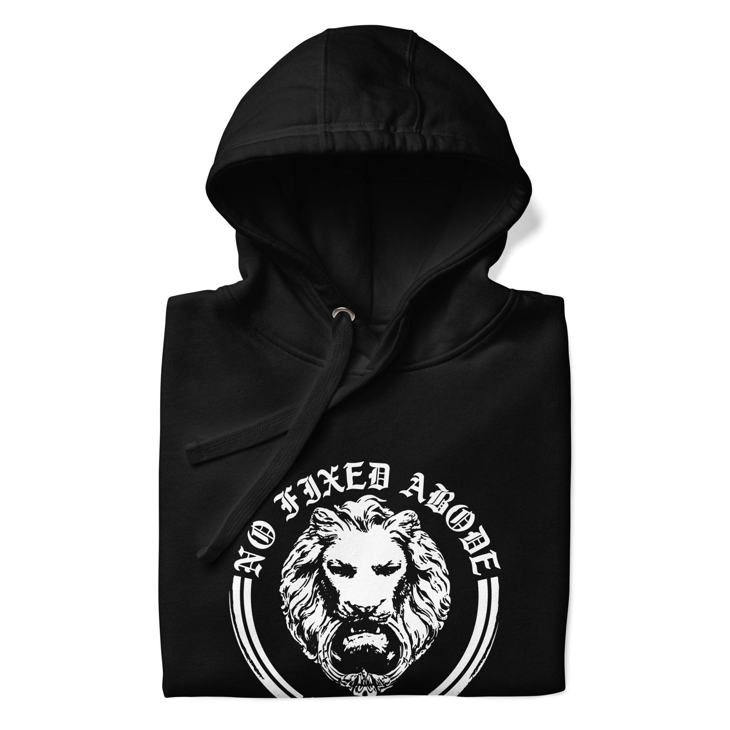 No Fixed Abode Lion Hoodie Front - NO FIXED ABODE Punkrock Mens Luxury Streetwear UK