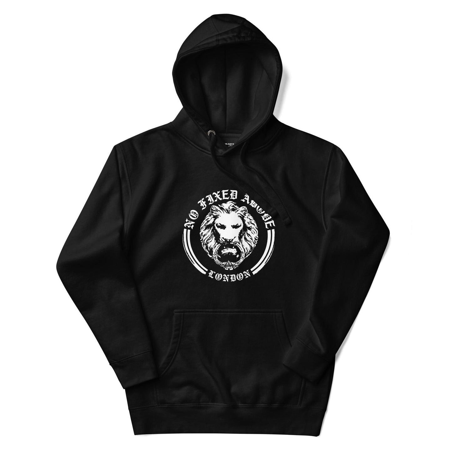 No Fixed Abode Lion Hoodie Front - NO FIXED ABODE Punkrock Mens Luxury Streetwear UK