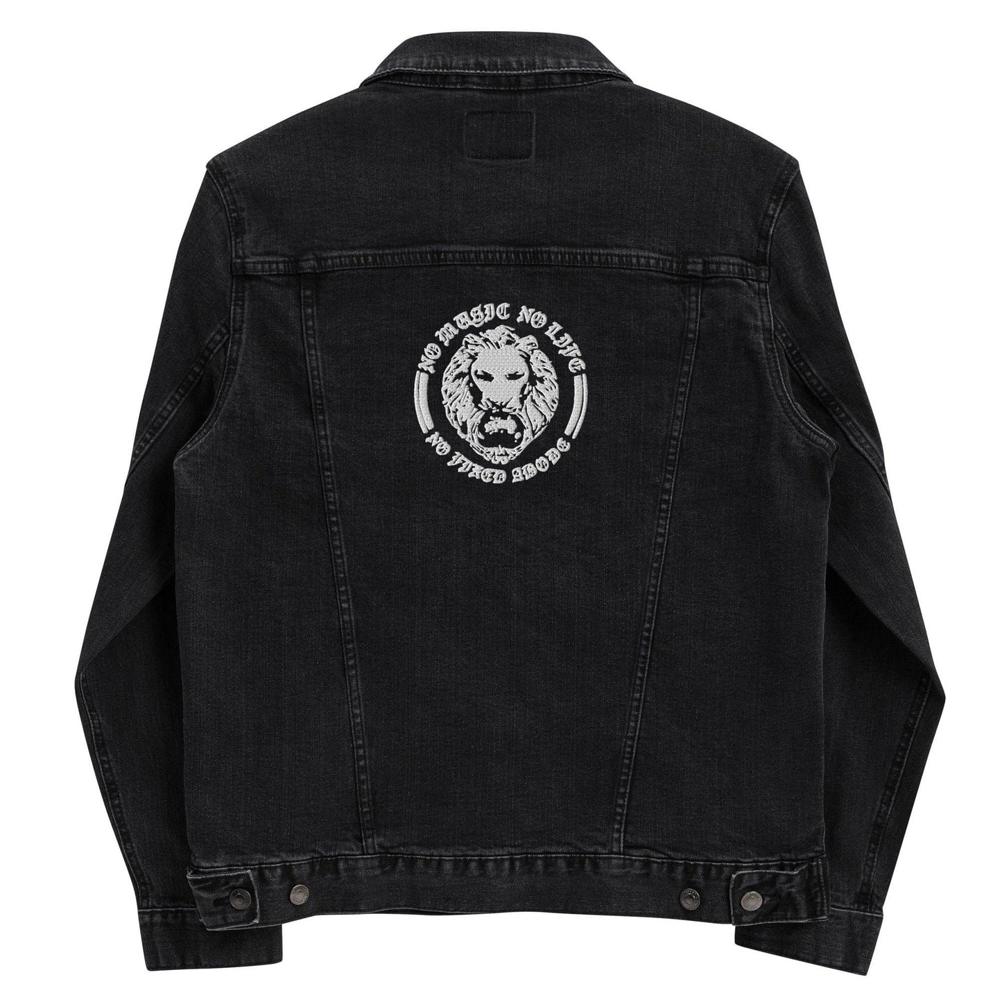 No Music No Life Denim Embroidered Jacket - NO FIXED ABODE Punkrock Mens Luxury Streetwear UK