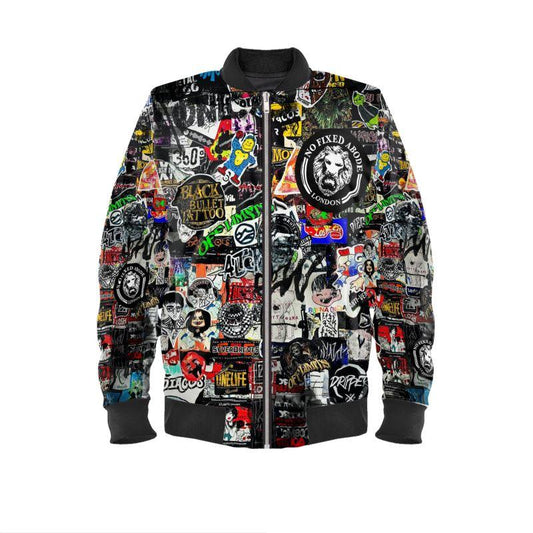 Ace Sticker Bomber Jacket - NO FIXED ABODE Punkrock Mens Luxury Streetwear UK