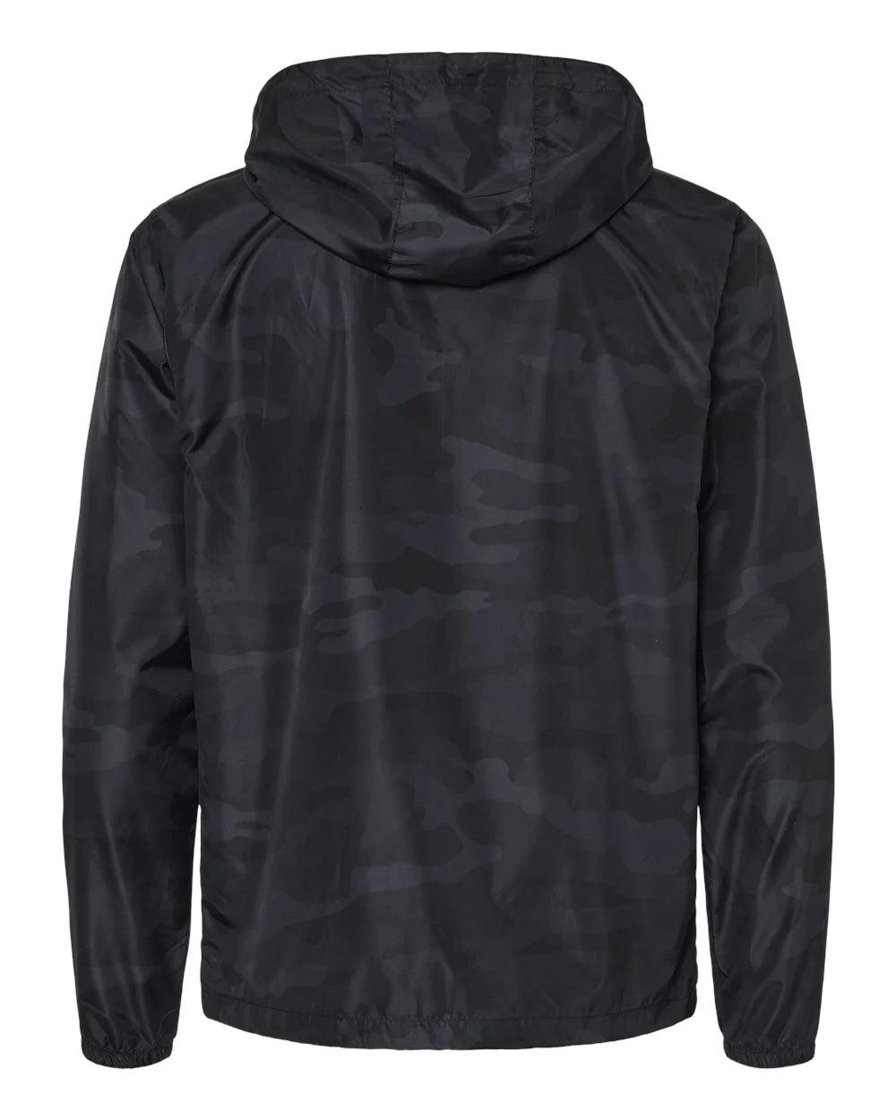 Black Camo Water Resistant Windbreaker - NO FIXED ABODE Punkrock Mens Luxury Streetwear UK