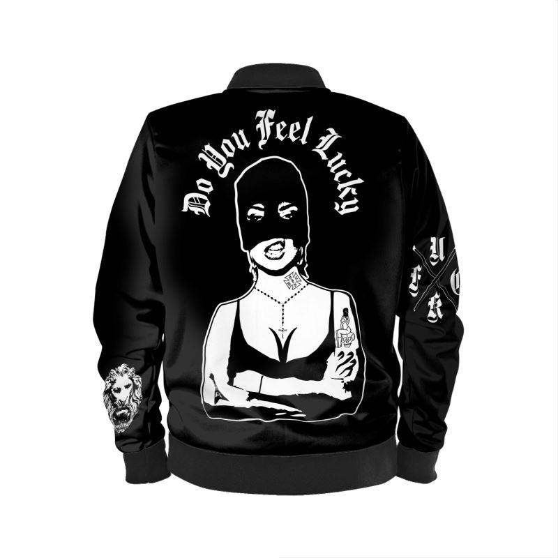 Do You Feel Lucky Balaclava Girl Bomber Jacket - NO FIXED ABODE Punkrock Mens Luxury Streetwear UK
