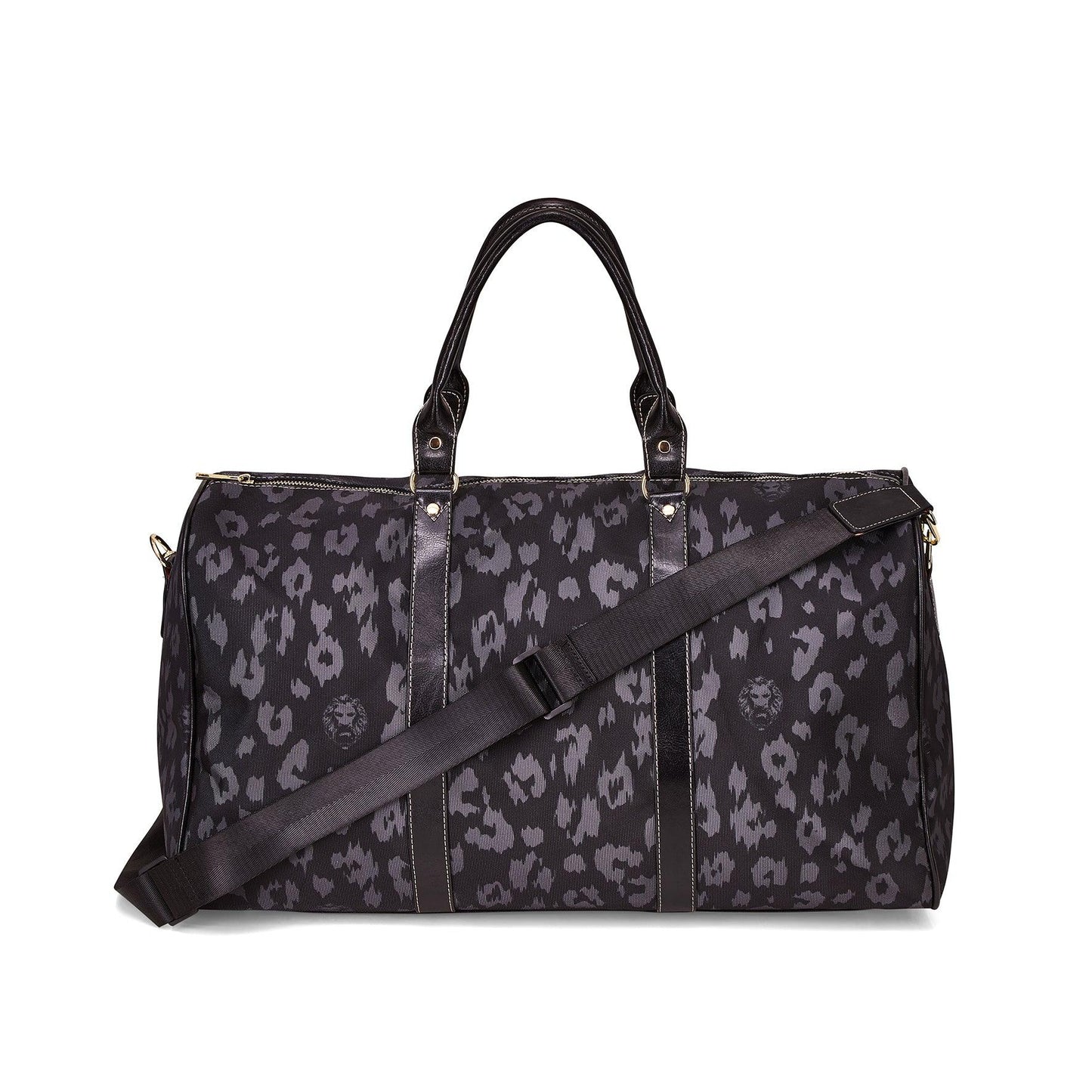 Leopard Print Black Large Travel Bag - NO FIXED ABODE Punkrock Mens Luxury Streetwear UK