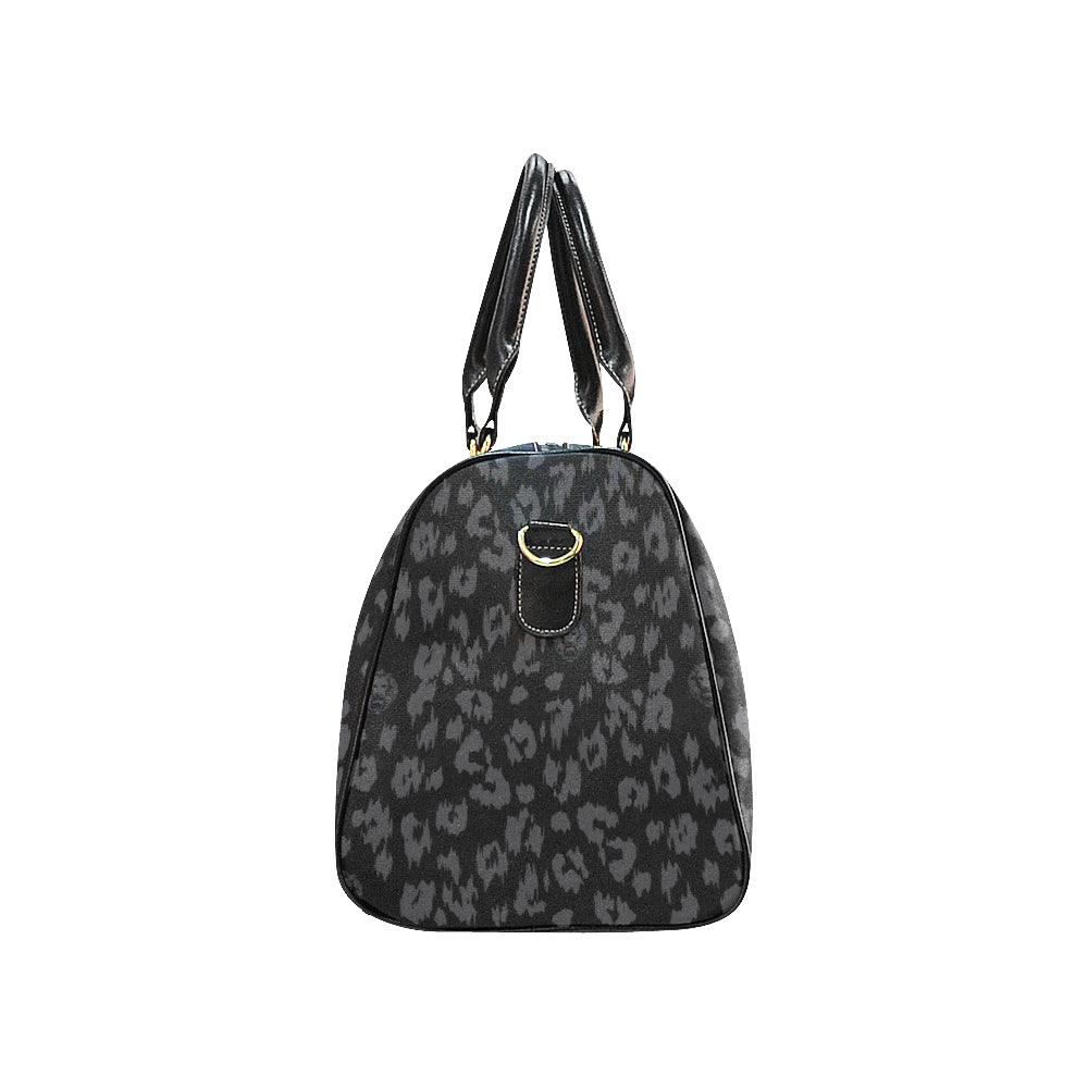 Leopard Print Black Large Travel Bag - NO FIXED ABODE Punkrock Mens Luxury Streetwear UK