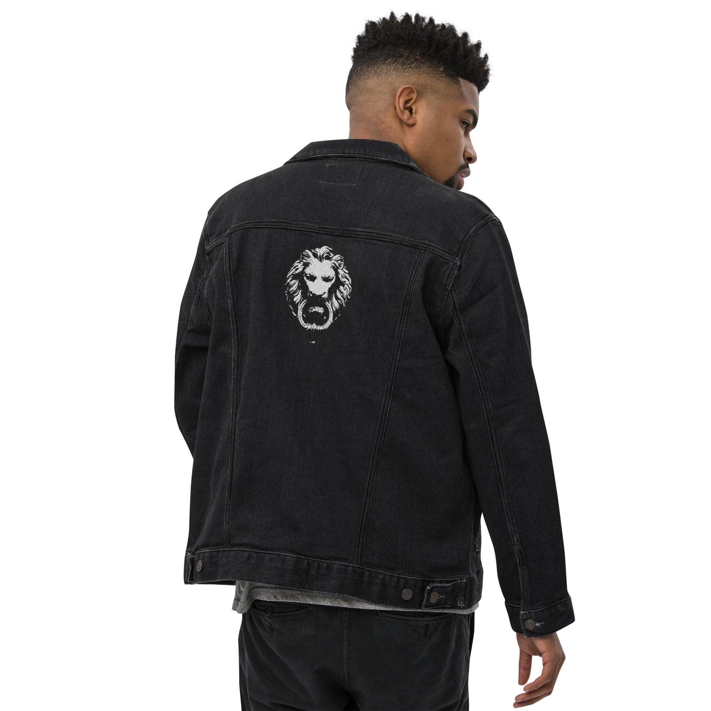 Lion Embroidered Denim jacket - NO FIXED ABODE Punkrock Mens Luxury Streetwear UK
