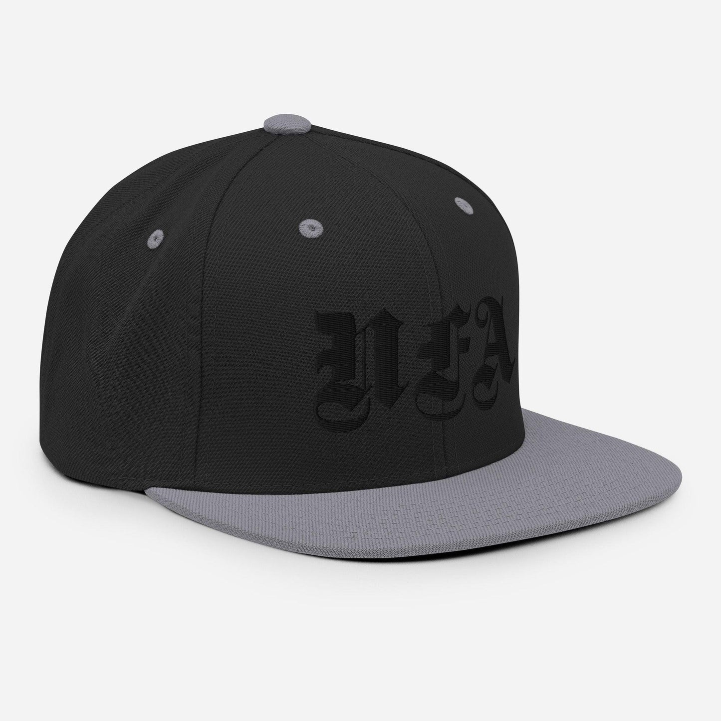 NFA Black Embroidery Snapback Hat - NO FIXED ABODE Punkrock Mens Luxury Streetwear UK