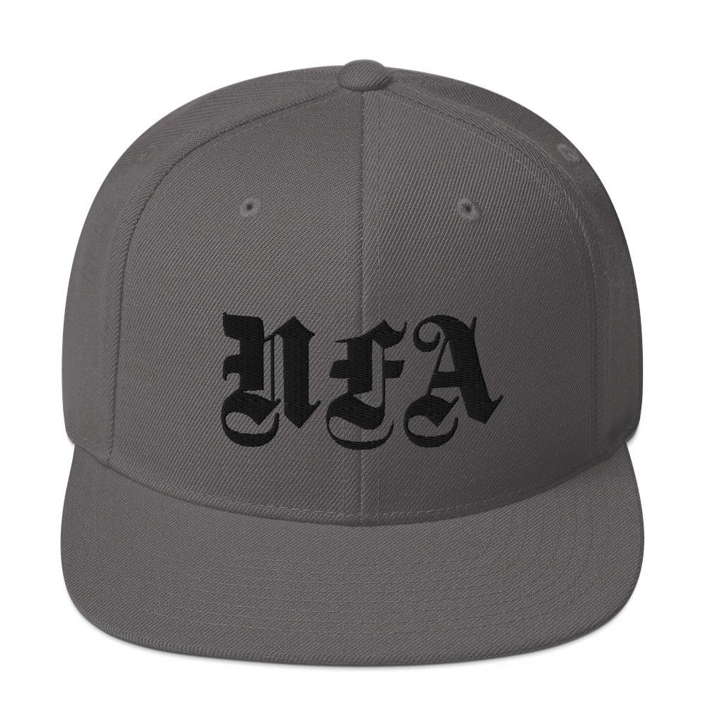 NFA Black Embroidery Snapback Hat - NO FIXED ABODE Punkrock Mens Luxury Streetwear UK