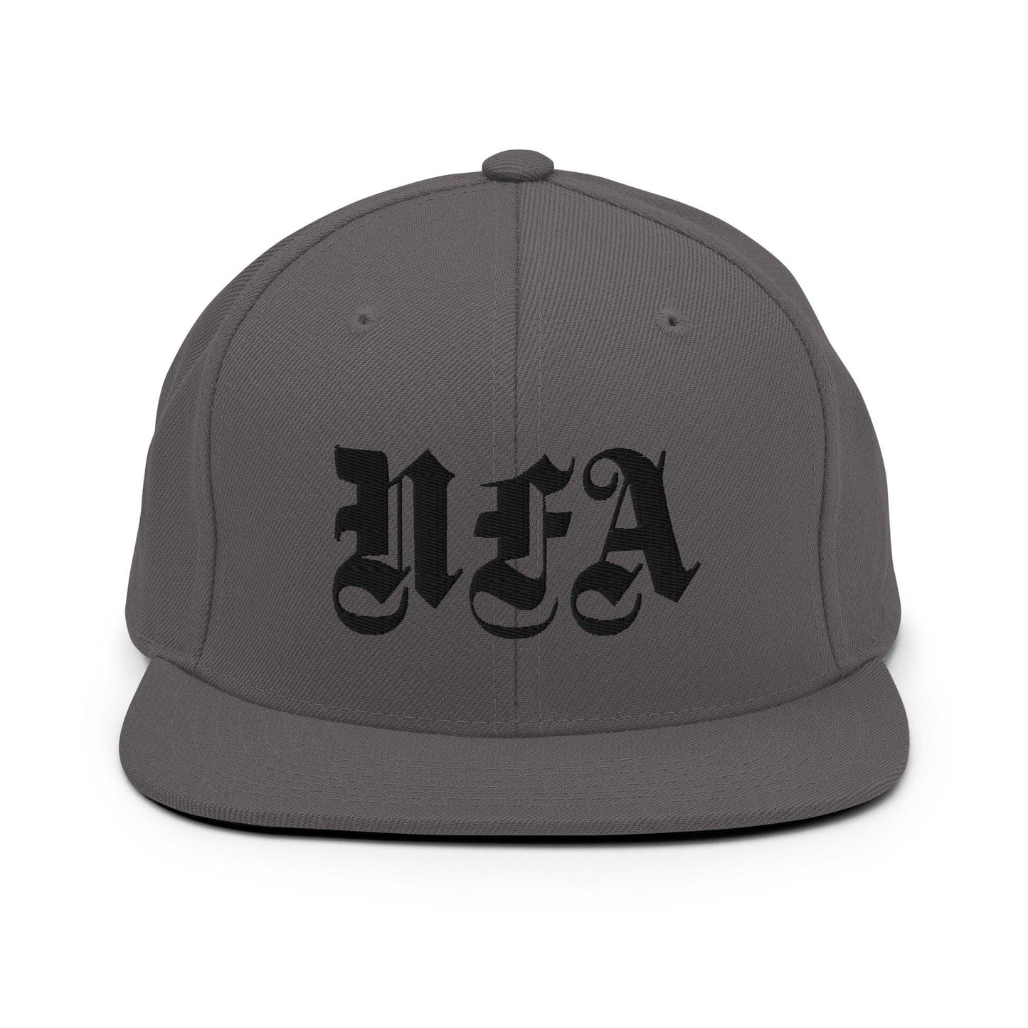 NFA Black Embroidery Snapback Hat - NO FIXED ABODE Punkrock Mens Luxury Streetwear UK