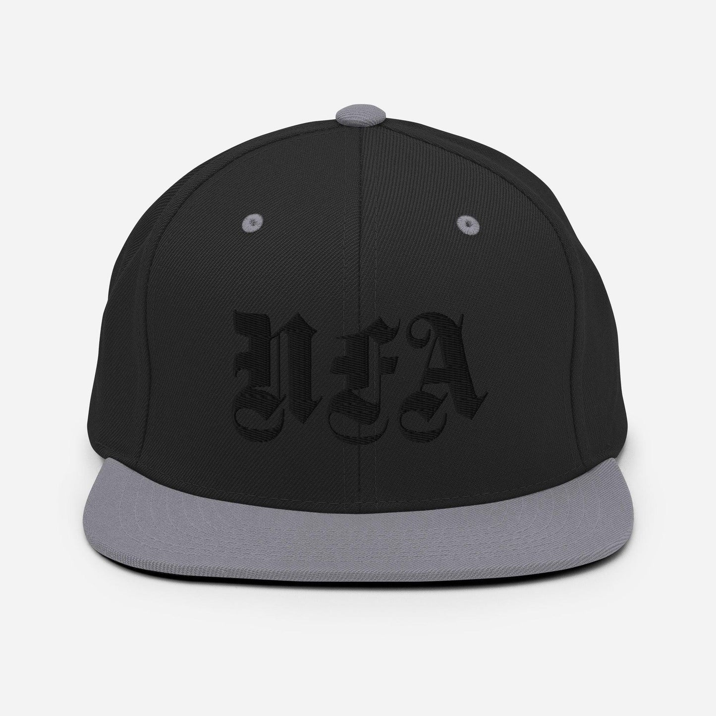 NFA Black Embroidery Snapback Hat - NO FIXED ABODE Punkrock Mens Luxury Streetwear UK