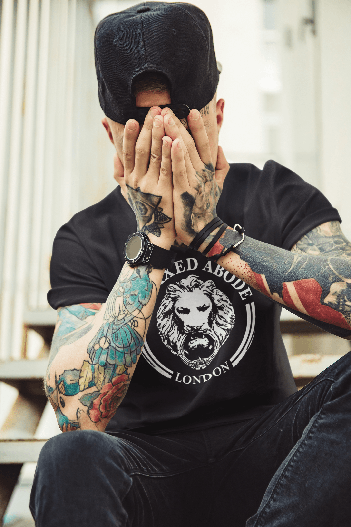 NFA Lion T-Shirt - NO FIXED ABODE Punkrock Mens Luxury Streetwear UK