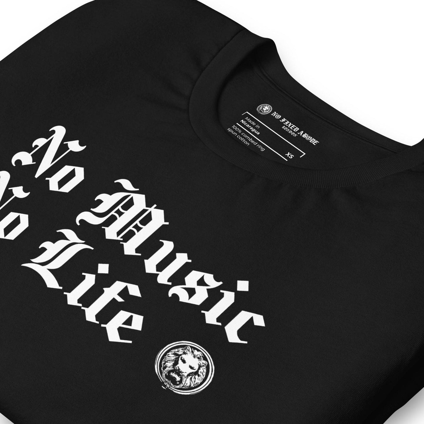 No Music No Life t-shirt - NO FIXED ABODE Punkrock Mens Luxury Streetwear UK