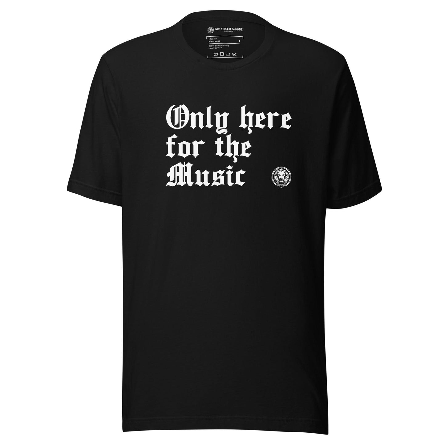 Only here for the Music t-shirt - NO FIXED ABODE Punkrock Mens Luxury Streetwear UK