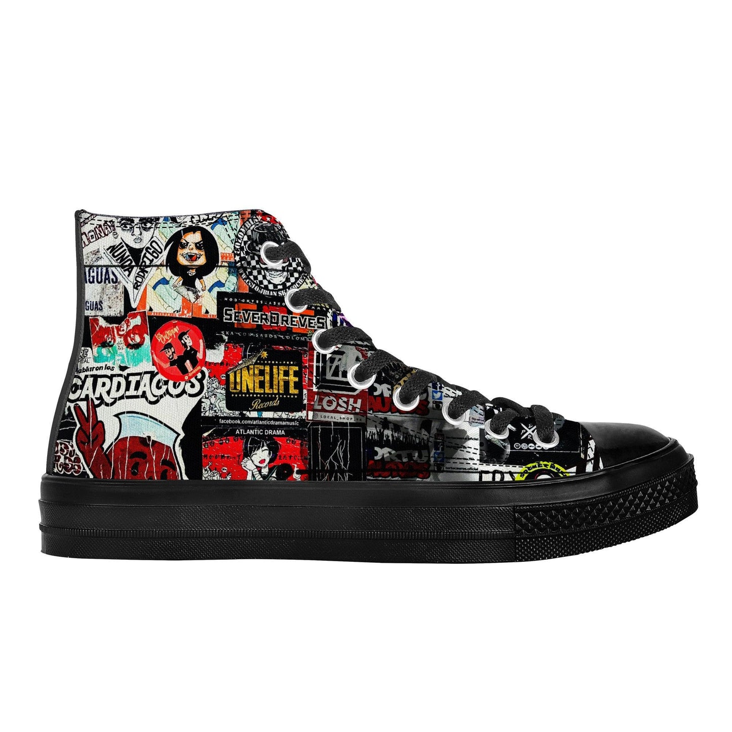 Stickers Canvas Shoes - NO FIXED ABODE Punkrock Mens Luxury Streetwear UK