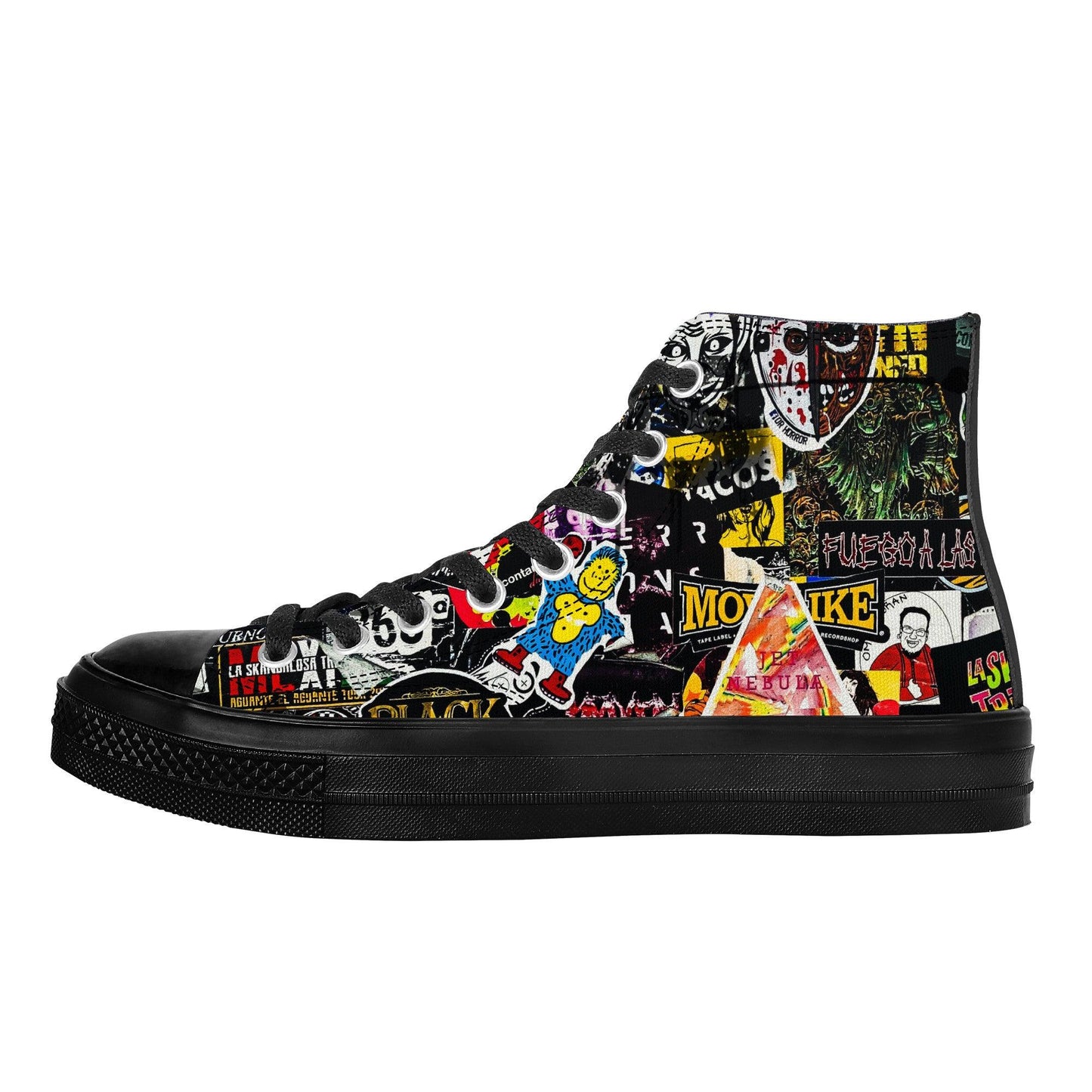 Stickers Canvas Shoes - NO FIXED ABODE Punkrock Mens Luxury Streetwear UK
