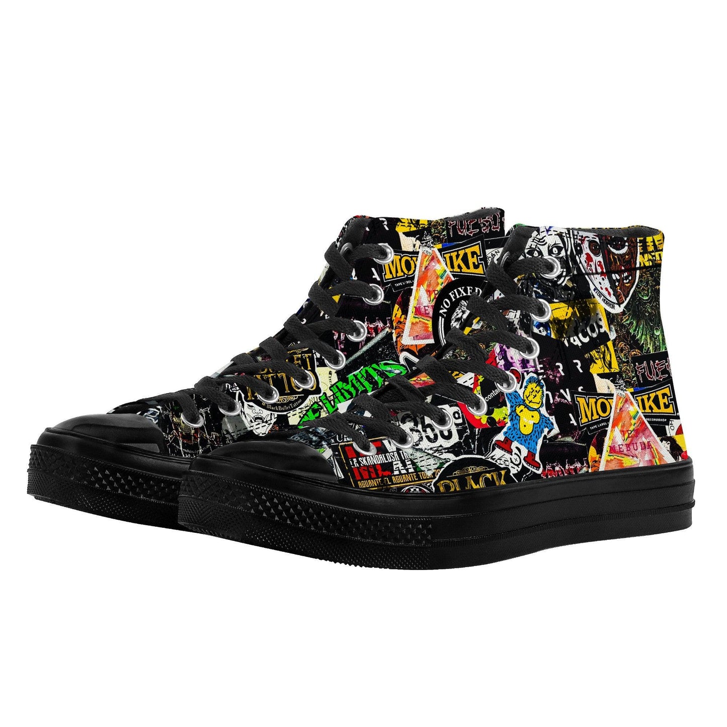 Stickers Canvas Shoes - NO FIXED ABODE Punkrock Mens Luxury Streetwear UK