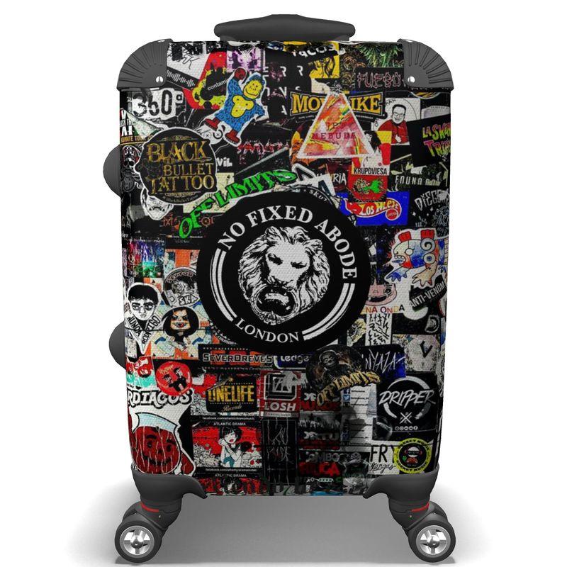 Urban Camouflage Sticker Suitcase - NO FIXED ABODE Punkrock Mens Luxury Streetwear UK
