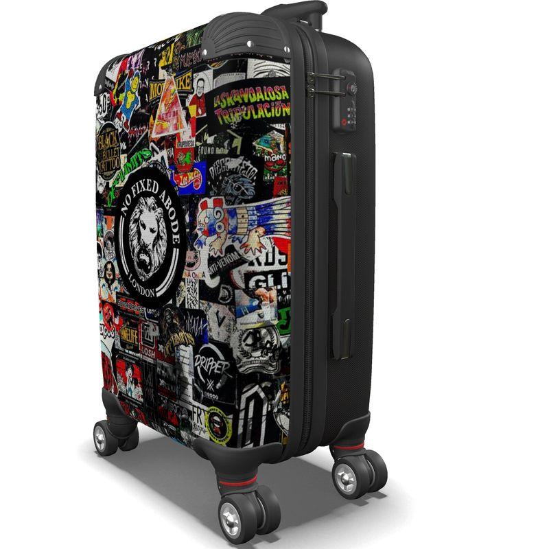 Urban Camouflage Sticker Suitcase - NO FIXED ABODE Punkrock Mens Luxury Streetwear UK
