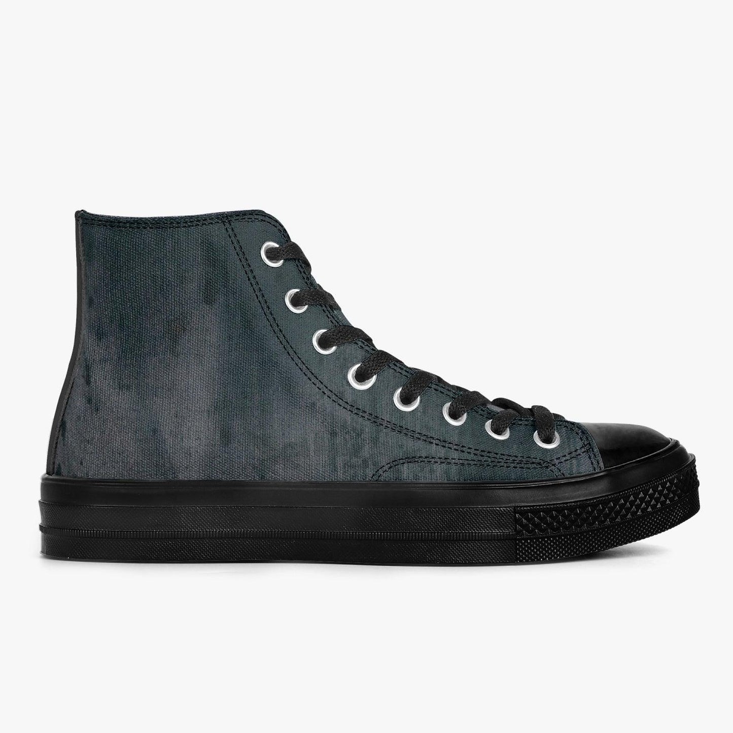 Black Rust High-Top Canvas Shoes - NO FIXED ABODE Punkrock Mens Luxury Streetwear UK