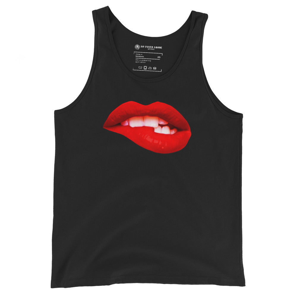 Red Biting Lips Tank Top