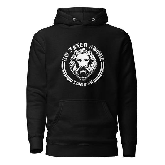 No Fixed Abode Lion Hoodie Front - NO FIXED ABODE Punkrock Mens Luxury Streetwear UK