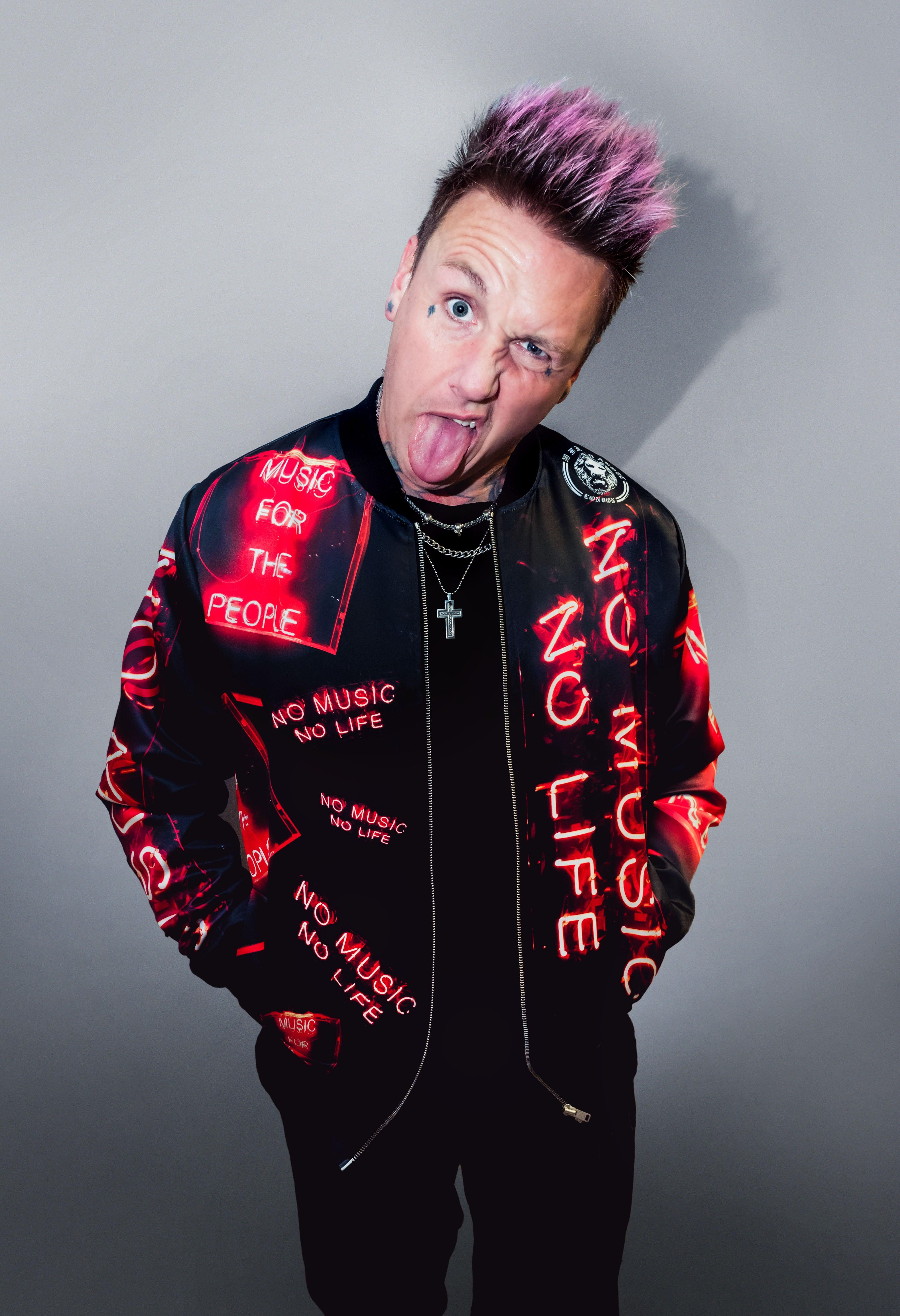 No Music No Life Bomber Jacket - NO FIXED ABODE Punkrock Mens Luxury Streetwear UK