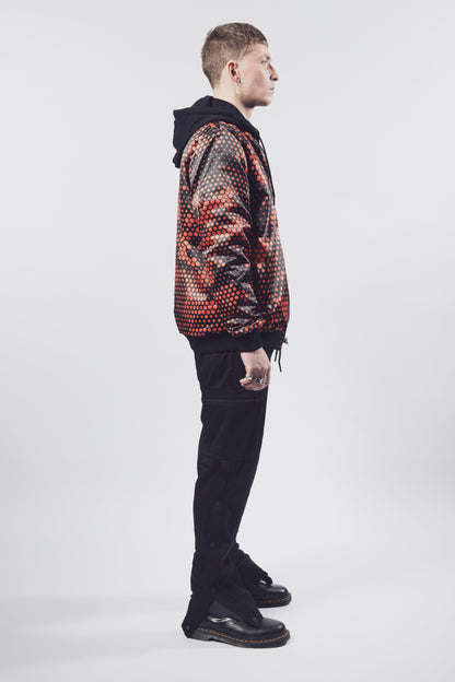 Orange Camo Mens Bomber Jacket - NO FIXED ABODE Punkrock Mens Luxury Streetwear UK
