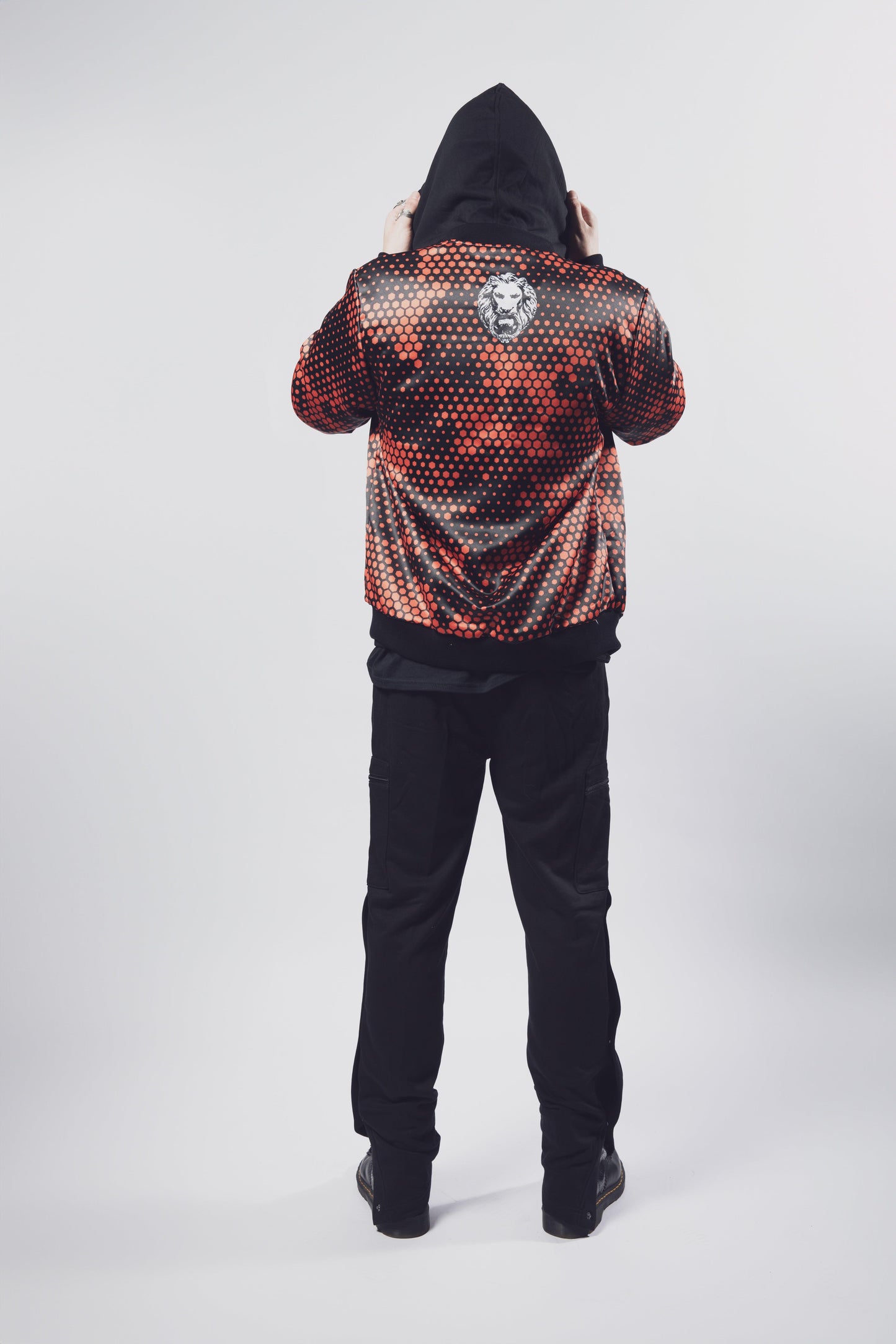 Orange Camo Mens Bomber Jacket - NO FIXED ABODE Punkrock Mens Luxury Streetwear UK
