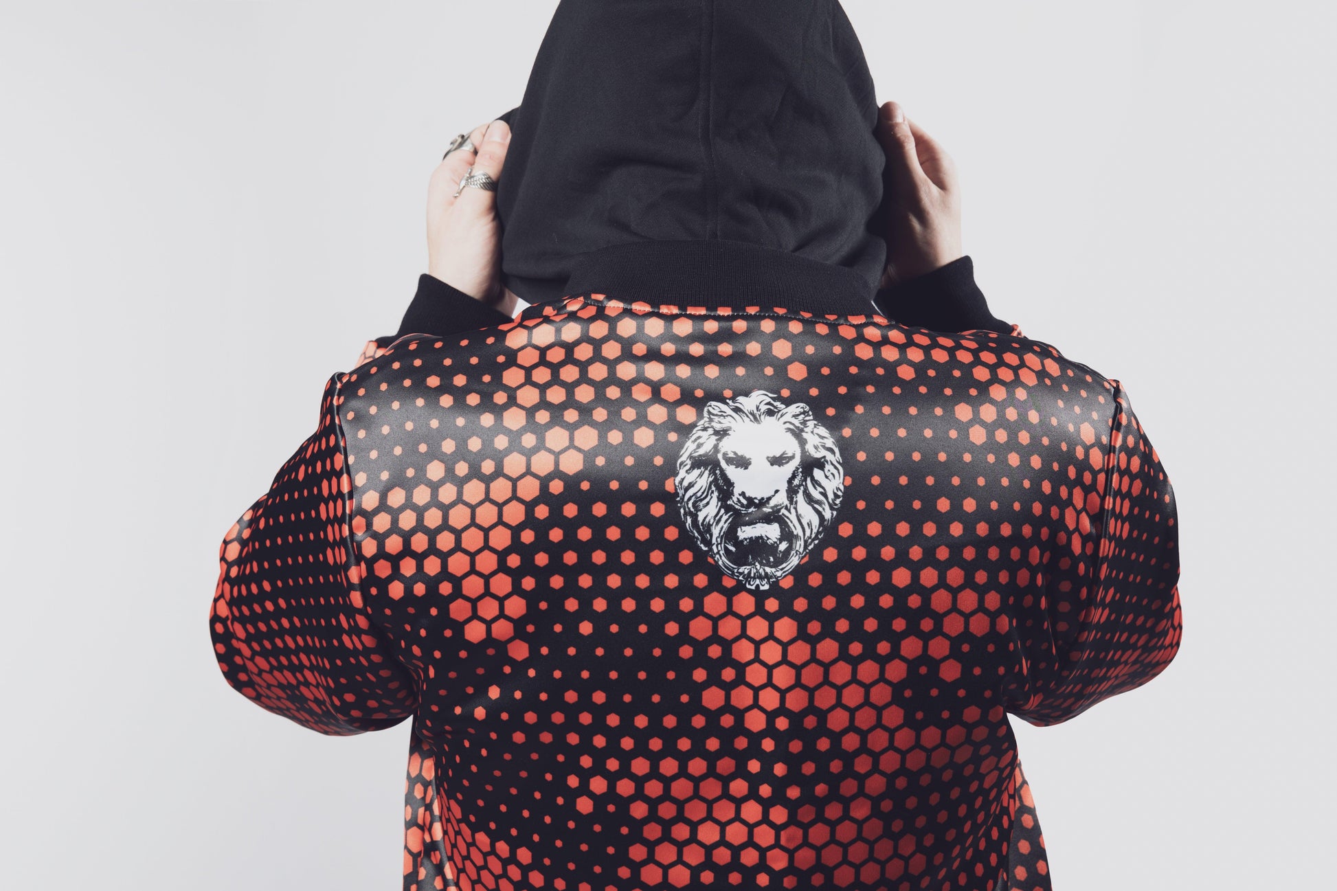 Orange Camo Mens Bomber Jacket - NO FIXED ABODE Punkrock Mens Luxury Streetwear UK