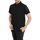Men's Black Lion Short Sleeve Shirt Side model