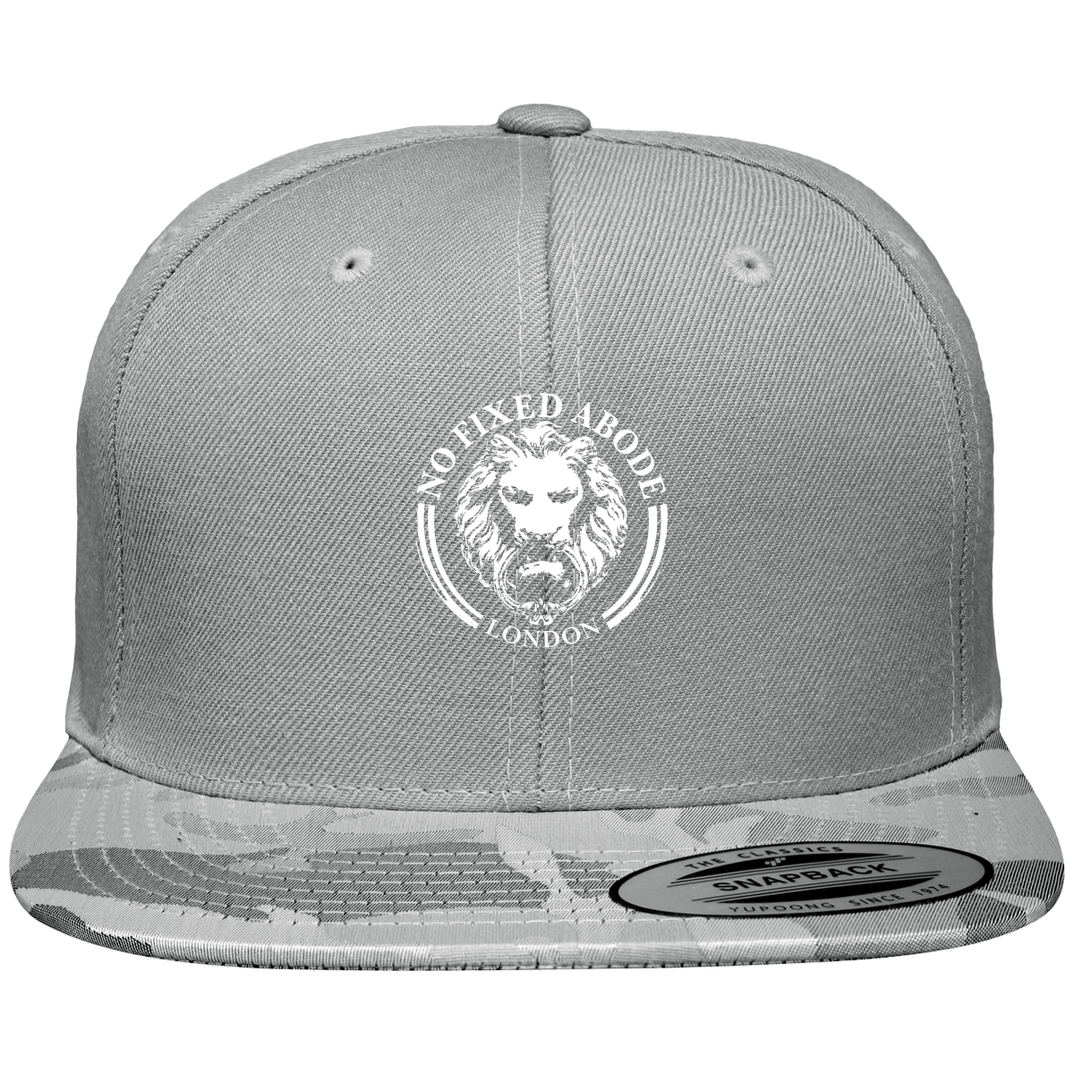 Grey Silver Mens Womens Luxury Streetwear Camo Visor Cap Snapback Hat