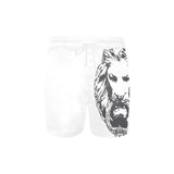 No Fixed Abode Streetwear White NFA Lion Men's Swim Shorts Front