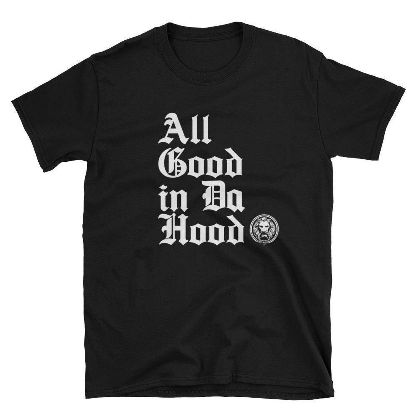 NO FIXED ABODE,All Good in Da Hood Short-Sleeve T-Shirt,T-Shirts,Black / S