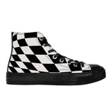 Checkered Hi tops - NO FIXED ABODE Punkrock Mens Luxury Streetwear UK