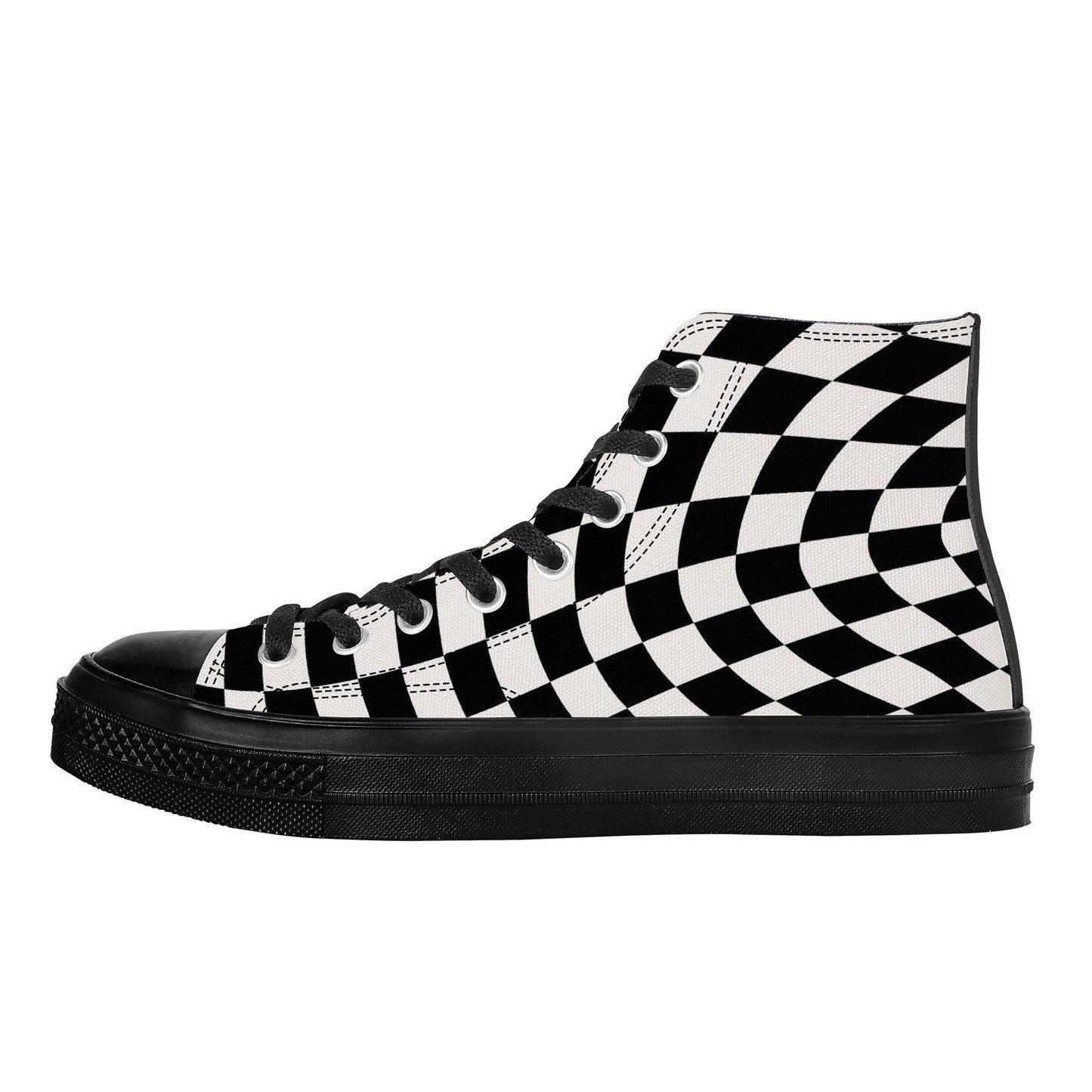 Checkered Hi tops - NO FIXED ABODE Punkrock Mens Luxury Streetwear UK