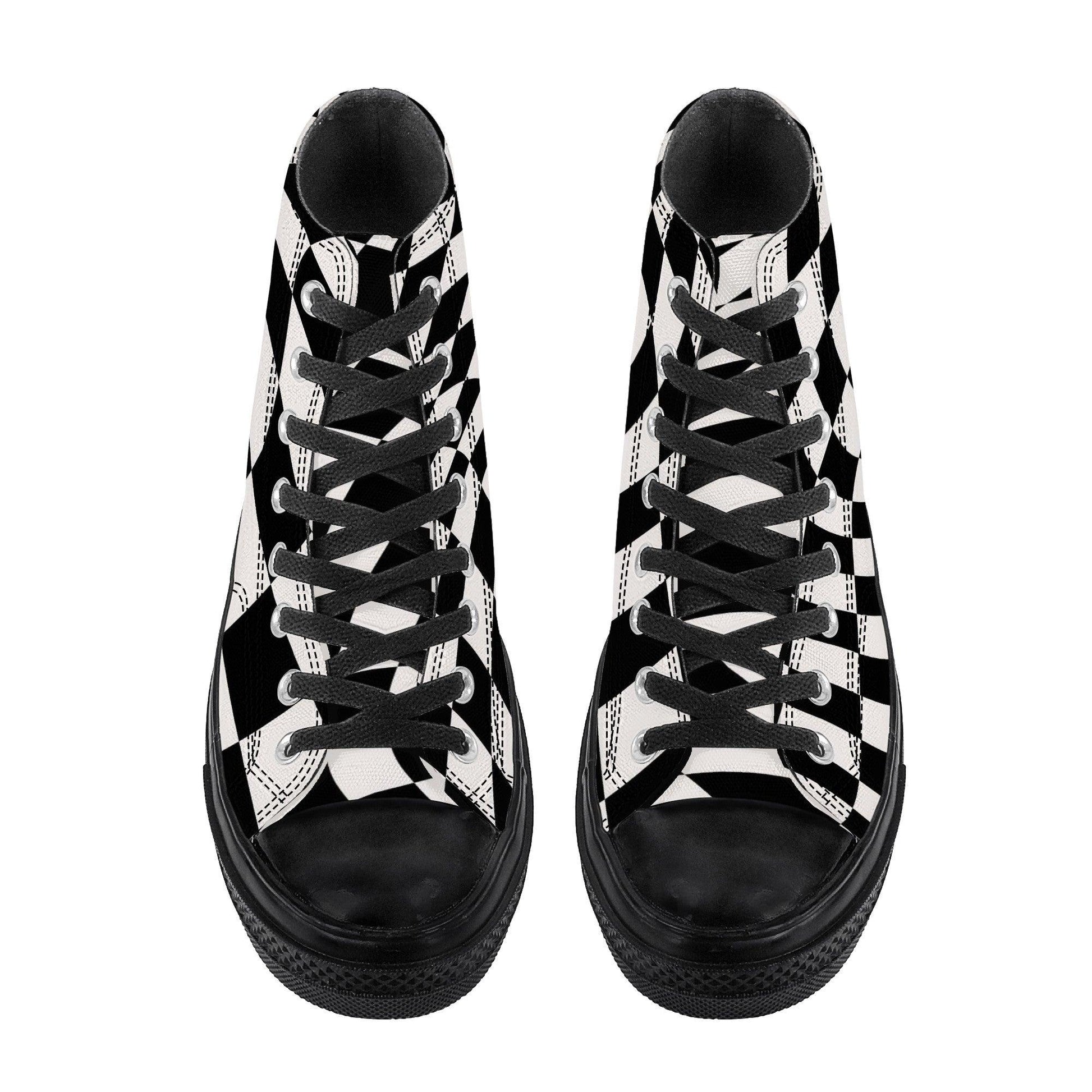 Checkered Hi tops - NO FIXED ABODE Punkrock Mens Luxury Streetwear UK