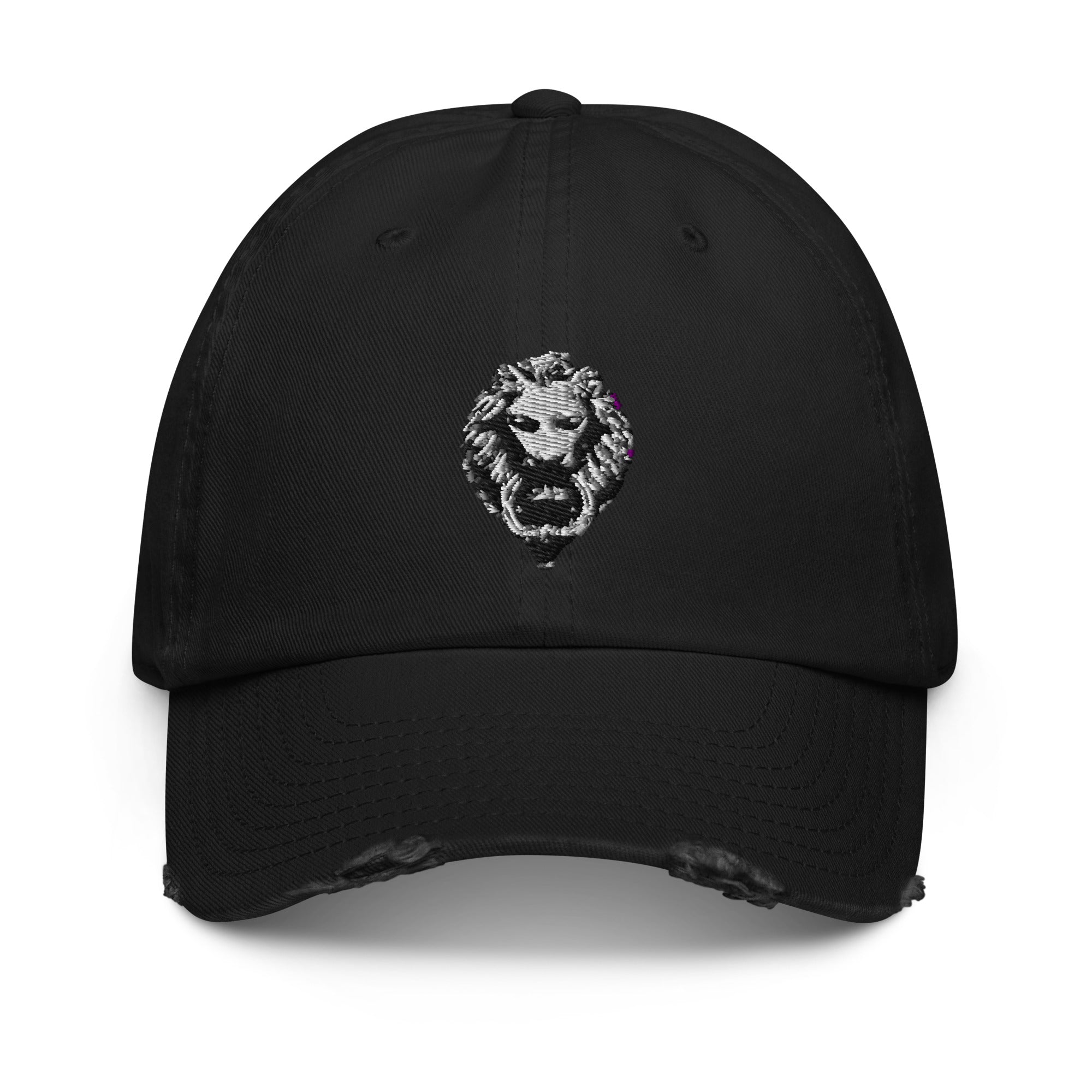 Lion Camo & Black Distressed Cap