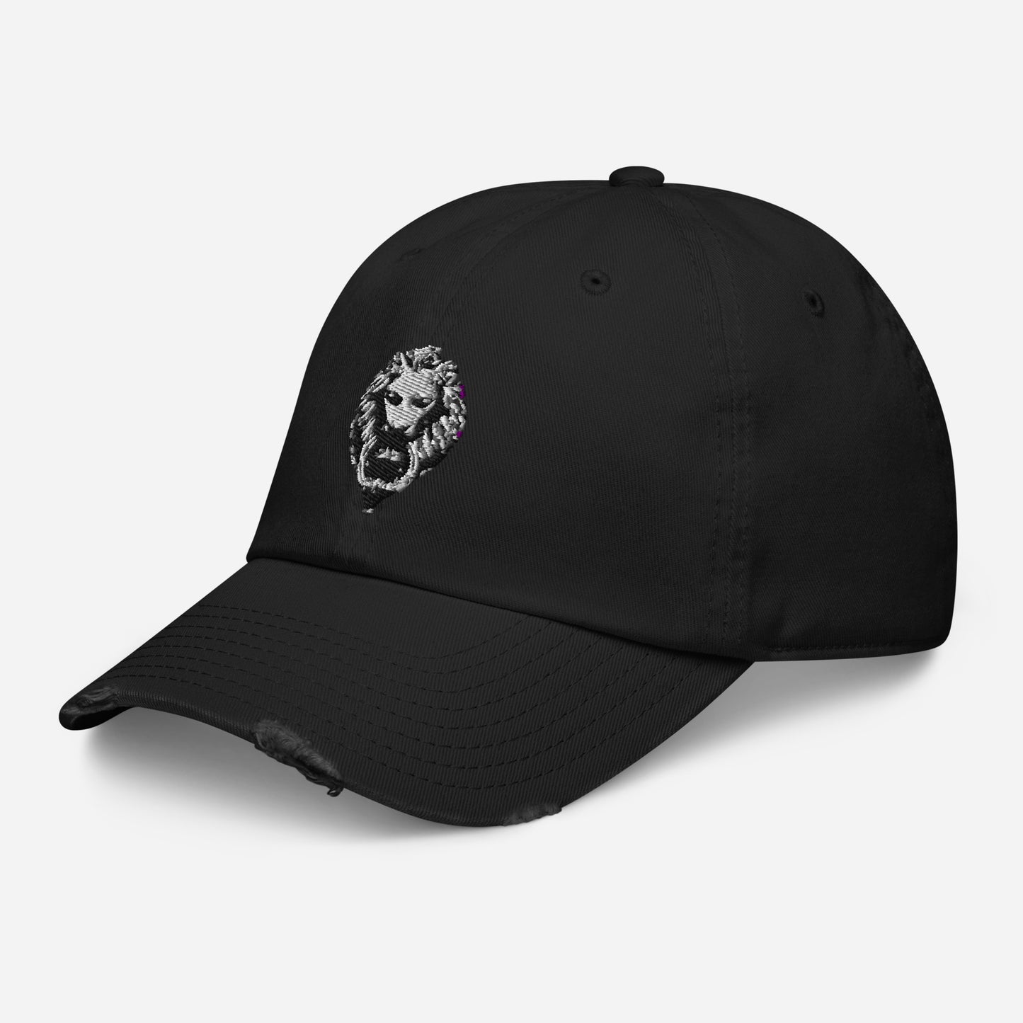 Lion Camo & Black Distressed Cap