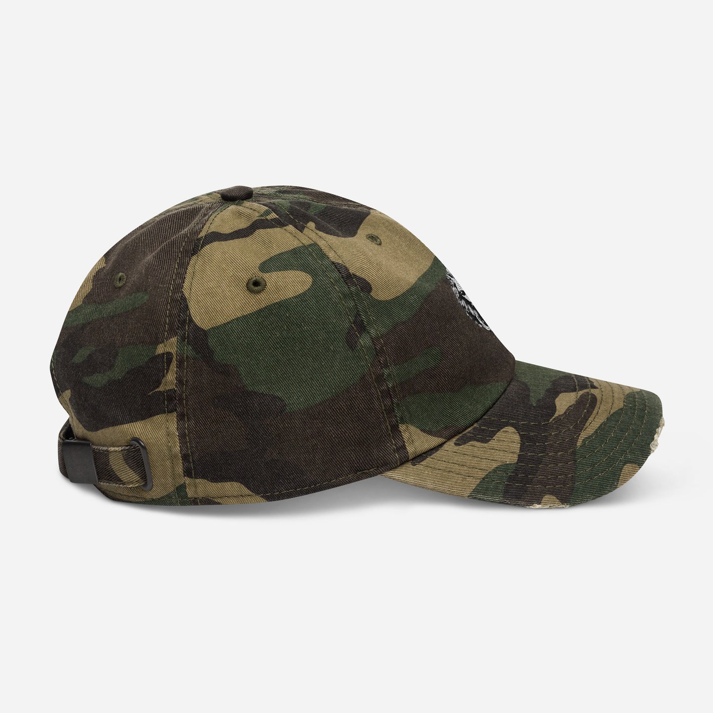 Lion Camo & Black Distressed Cap