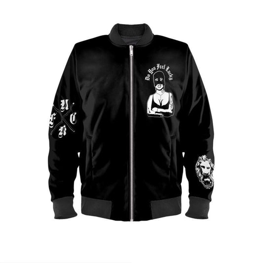 Do You Feel Lucky Balaclava Girl Bomber Jacket - NO FIXED ABODE Punkrock Mens Luxury Streetwear UK