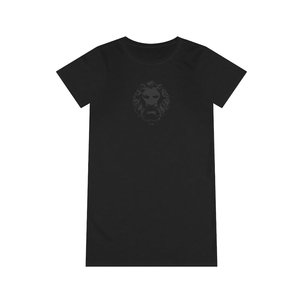 NFA-Streetwear-Black-lion-Womens-NoFixed-Abode-Lion-front-model-tshirt-dress
