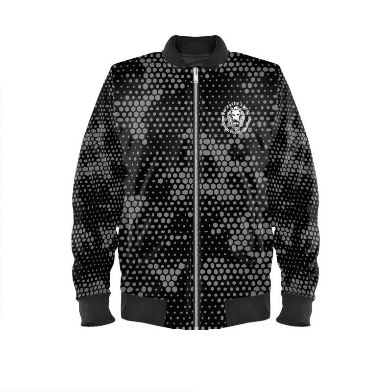 Grey Camo Mens Bomber Jacket - NO FIXED ABODE Punkrock Mens Luxury Streetwear UK