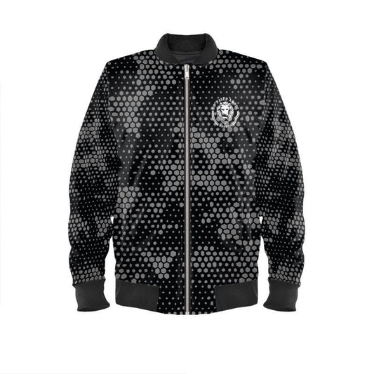 Grey Camo Mens Bomber Jacket - NO FIXED ABODE Punkrock Mens Luxury Streetwear UK