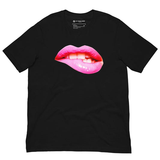 Hot Pink Biting Lips T-shirt - NO FIXED ABODE Punkrock Mens Luxury Streetwear UK