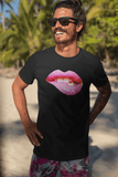 Hot Pink Biting Lips T-shirt - NO FIXED ABODE Punkrock Mens Luxury Streetwear UK