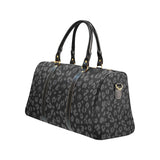 Leopard Print Black Large Travel Bag - NO FIXED ABODE Punkrock Mens Luxury Streetwear UK